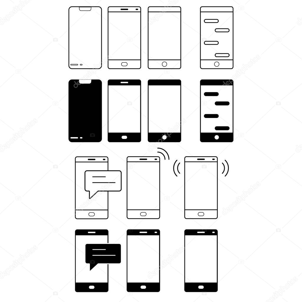 Set of phone vector for web design and mobile