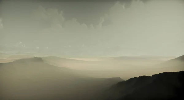 Схід Сонця Над Горами Пейзажне Небо Візуалізація — стокове фото