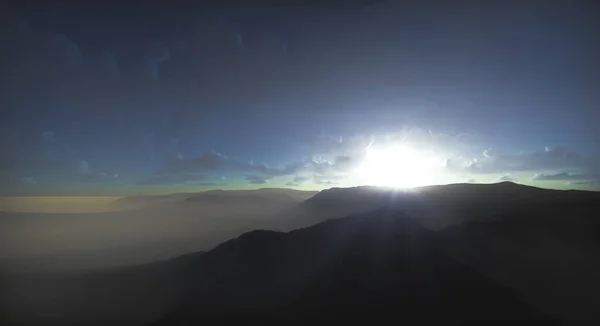 Gün Doğumu Dağların Üzerinde Manzara Gökyüzü Görüntüleme — Stok fotoğraf