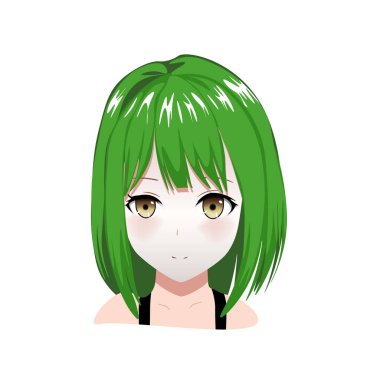 Ağ ve mobil simgeler için anime portresi kızı 