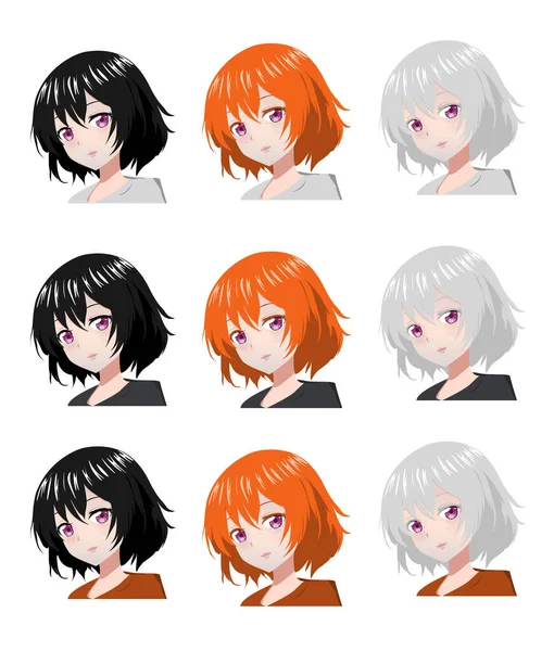 Drawing Of Anime Face With Short Hair Outline Sketch Vector, Anime