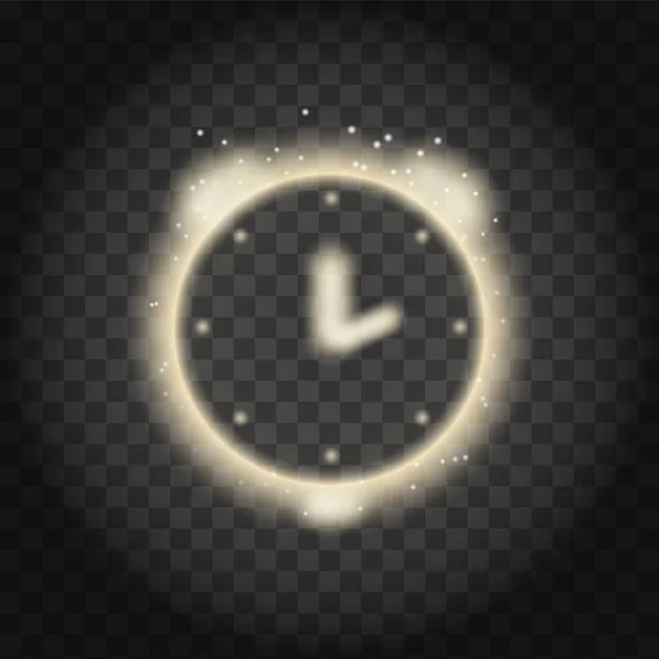 Reloj Despertador Brillante Sobre Fondo Transparente — Archivo Imágenes Vectoriales