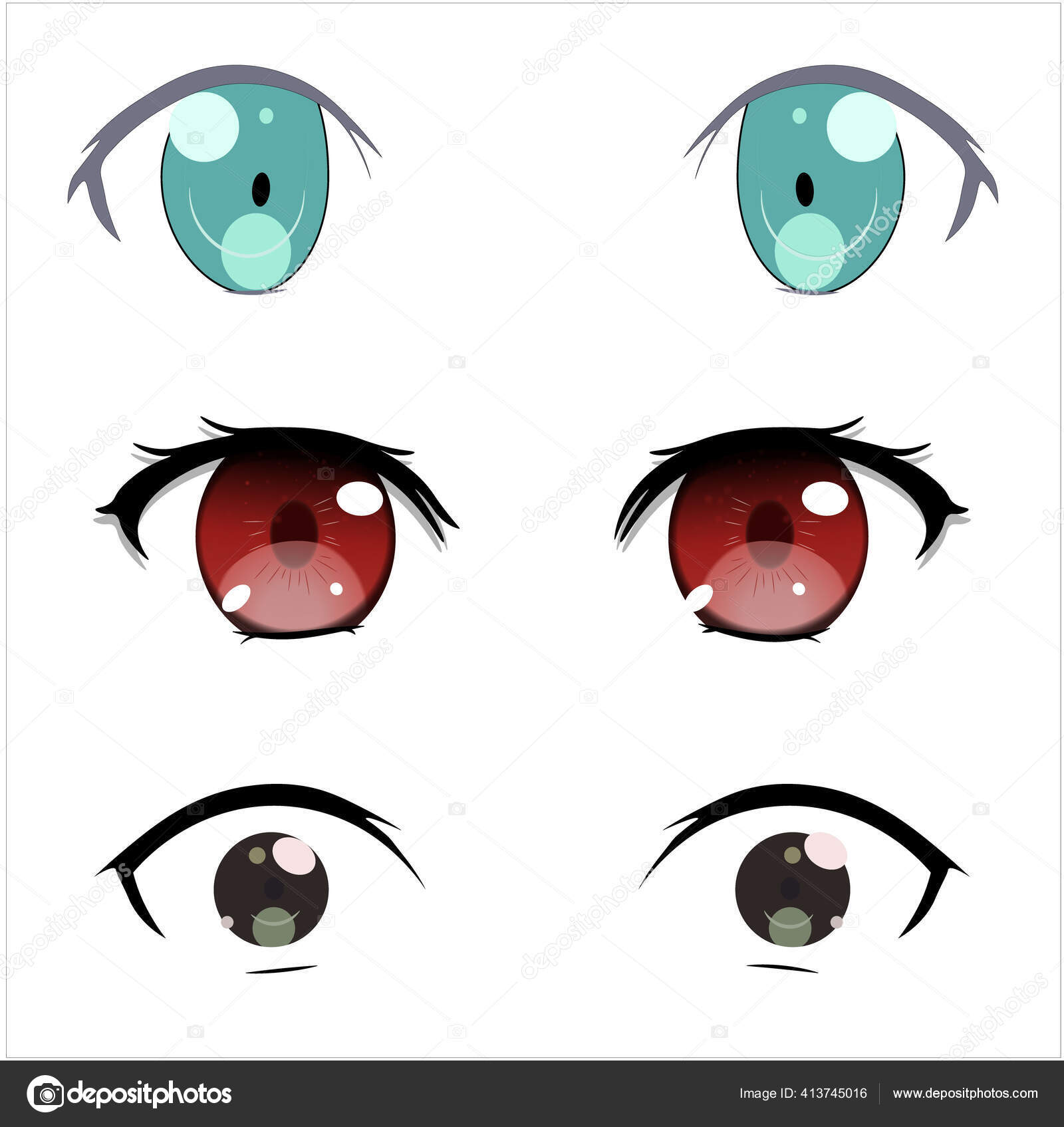 Anime Eyes Stock Illustrations – 13,594 Anime Eyes Stock