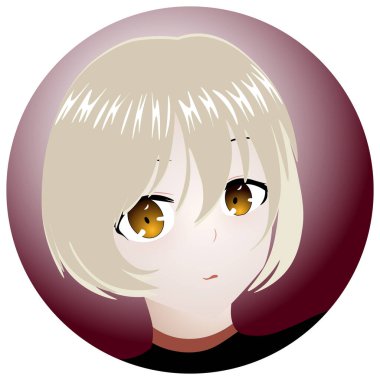 Vector anime karakterleri. Japonca 'da anime kız. Anime biçimi, çizilmiş vektör illüstrasyonu.