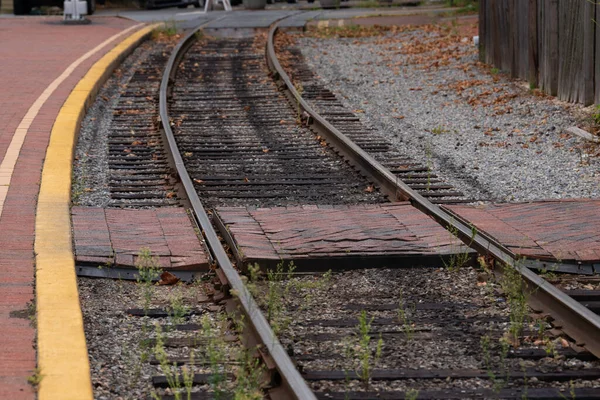 Houten Kruising Spoorweg Spoorweg Ijzeren Gevaar — Stockfoto