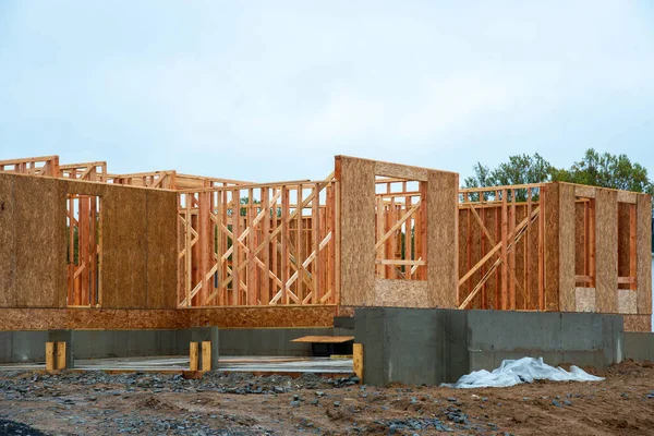 Inicio Construcción Una Casa Madera Contrachapada — Foto de Stock