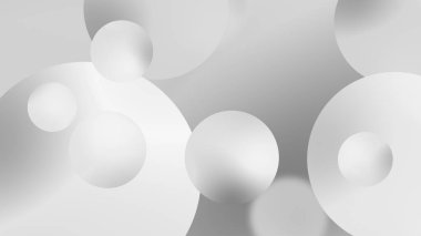 Soyut beyaz toplar geometrik eğimli arkaplan. Grafik tasarımı için. 3d resimleme.