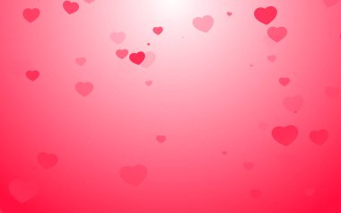 Pembe arka planda Sevgililer Günü pembe kalpleri.