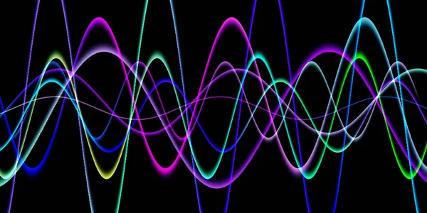 Говорячи Про Звукові Хвилі Лінії Ілюстрації Веселка Градієнт Руху Абстрактний — стокове фото