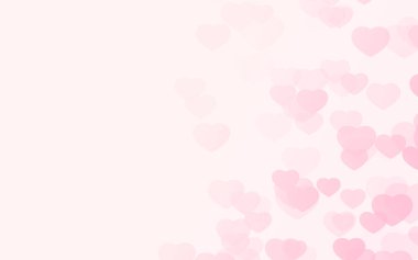Pembe arkaplanda sevgililer günü pembe kalpleri.