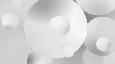 Soyut beyaz toplar geometrik eğimli arkaplan. Grafik tasarımı için. 3d resimleme.