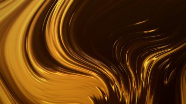 Dalgaların lüksüne sahip soyut altın arka plan. 3d illüstrasyon, 3d canlandırma.