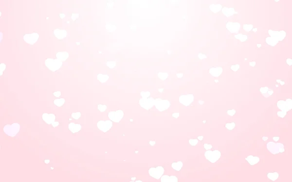 バレンタインデーピンクの背景に白い心 — ストック写真