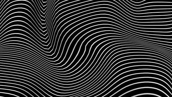 黑白曲线波线抽象背景 — 图库照片