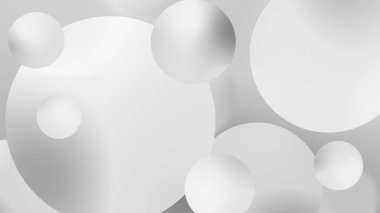 Soyut beyaz toplar geometrik eğimli arkaplan. Grafik tasarımı için. 3d resimleme.