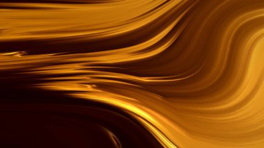 Dalgaların lüksüne sahip soyut altın arka plan. 3d illüstrasyon, 3d canlandırma.