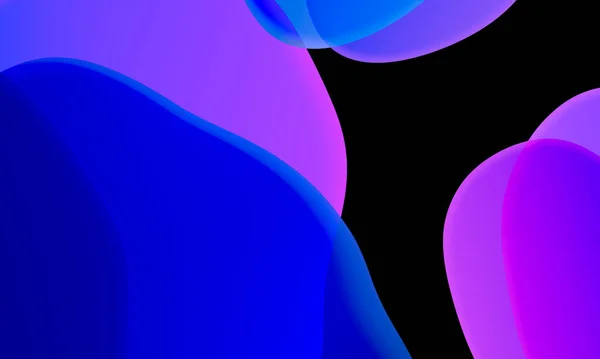 Astratto Fluido Geometrico Blu Viola Sfumatura Colore Sfondo Nero Grafica — Foto Stock