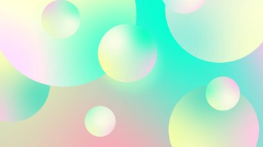 Grafik tasarımı için soyut toplar geometrik gradyan renk arkaplanı. 3d resimleme.