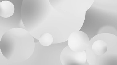 Soyut beyaz toplar geometrik eğimli arkaplan. Grafik tasarımı için. 3d resimleme.