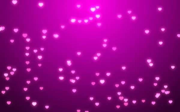 Valentine Day Pink Hearts Purple Background — Stock Photo, Image