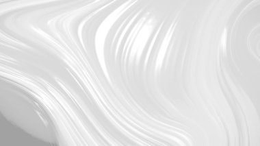Dalgaların lüksüne sahip soyut beyaz arka plan. 3d illüstrasyon, 3d canlandırma.