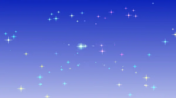 青い白いグラデーションの背景のクリスマスカラフルな星 — ストック写真