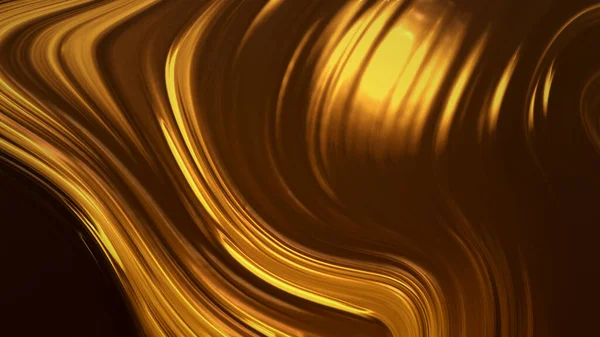 波の贅沢と抽象黄金の背景 3Dイラスト 3Dレンダリング — ストック写真