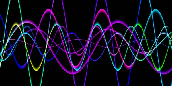 Speaking Sound Wave Lines Illustration Rainbow Gradient Motion Abstract Background — Stock Photo, Image