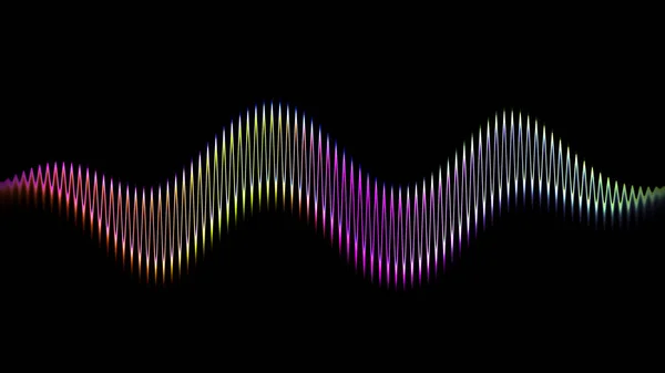 Linea Onda Sonora Sfondo Astratto Musica Multicolore Luce Neon Curva — Foto Stock