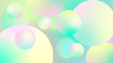 Grafik tasarımı için soyut toplar geometrik gradyan renk arkaplanı. 3d resimleme.