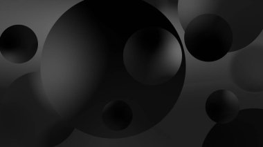 Soyut siyah toplar geometrik eğimli arkaplan. Grafik tasarımı için. 3d resimleme.
