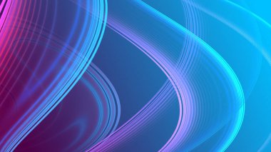 Soyut pembe neon kıvrımlı çizgi gradyan arkaplan. 