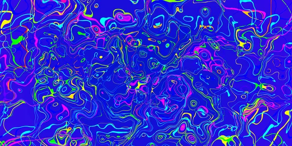 Soyut pembe sarı ve kırmızı çizgiler mavi arkaplanda dalgalı çizgiler. 