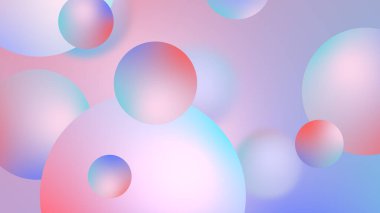 Grafik tasarımı için soyut toplar geometrik gradyan renk arkaplanı. 3d resimleme.