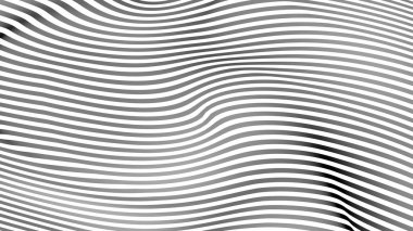 Siyah ve beyaz eğri dalga çizgisi soyut arkaplan.