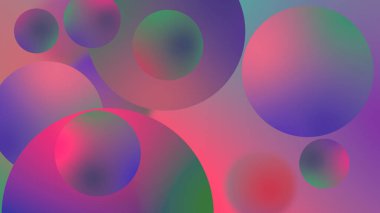 Grafik tasarımı için soyut toplar geometrik gradyan renk arkaplanı. 3d resimleme.