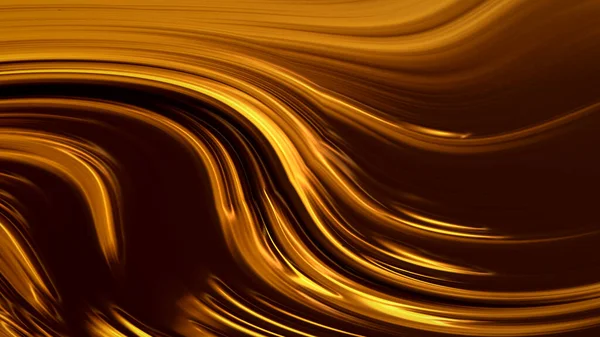 Fundo Dourado Abstrato Com Ondas Luxo Ilustração Renderização — Fotografia de Stock