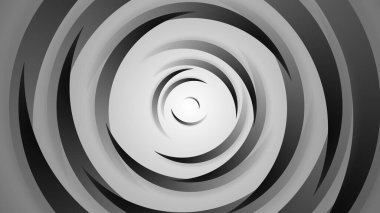 Gri siyah daireler soyut arkaplan 3D illüstrasyon kağıt kesim tarzıyla.