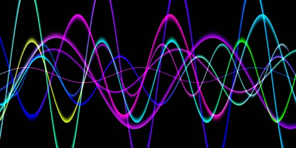 Speaking Sound Wave Lines Illustration Rainbow Gradient Motion Abstract Background — Stock Photo, Image