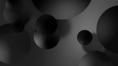 Soyut siyah toplar geometrik eğimli arkaplan. Grafik tasarımı için. 3d resimleme.