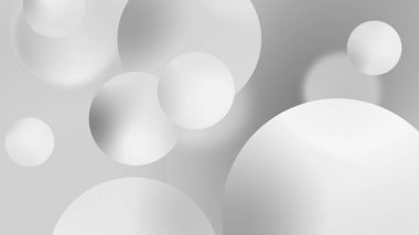 Soyut beyaz toplar geometrik eğimli arkaplan. Grafik tasarımı için. 3d resimleme.