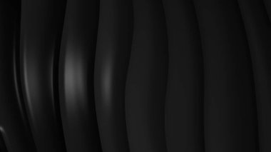 Siyah gri eğimli geometrik soyut arkaplan. Zarif kıvrımlı çizgiler ve renk grafik tasarımlı şekil. 3d Hazırlama