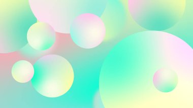 Grafik tasarımı için soyut toplar geometrik gradyan renk arkaplanı. 3d resimleme.
