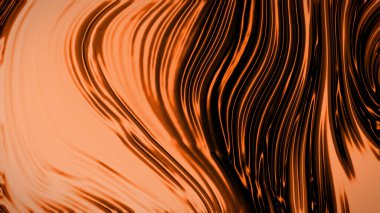 Dalgaların lüksüne sahip soyut turuncu arka plan. 3d illüstrasyon, 3d canlandırma.