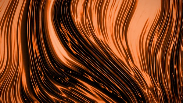 Dalgaların lüksüne sahip soyut turuncu arka plan. 3d illüstrasyon, 3d canlandırma.