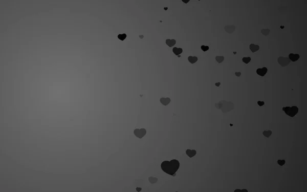 Valentine Day Black Hearts Gray Background — Stock Photo, Image