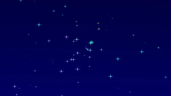 青のグラデーションの背景にクリスマスカラフルな星 — ストック写真