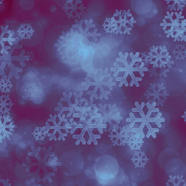 Boże Narodzenie Niebieski Fioletowy Płatek Śniegu Opadami Śniegu Tle Zimowym — Zdjęcie stockowe