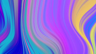 Soyut pembe mavi eğimli dalga arka planı. Neon ışığı eğimli çizgiler ve renkli grafik tasarımlı geometrik şekil.