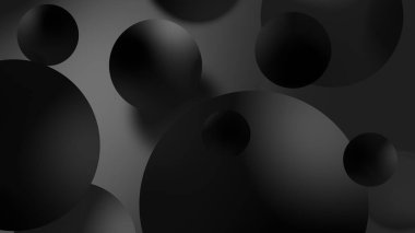 Soyut siyah toplar geometrik eğimli arkaplan. Grafik tasarımı için. 3d resimleme.